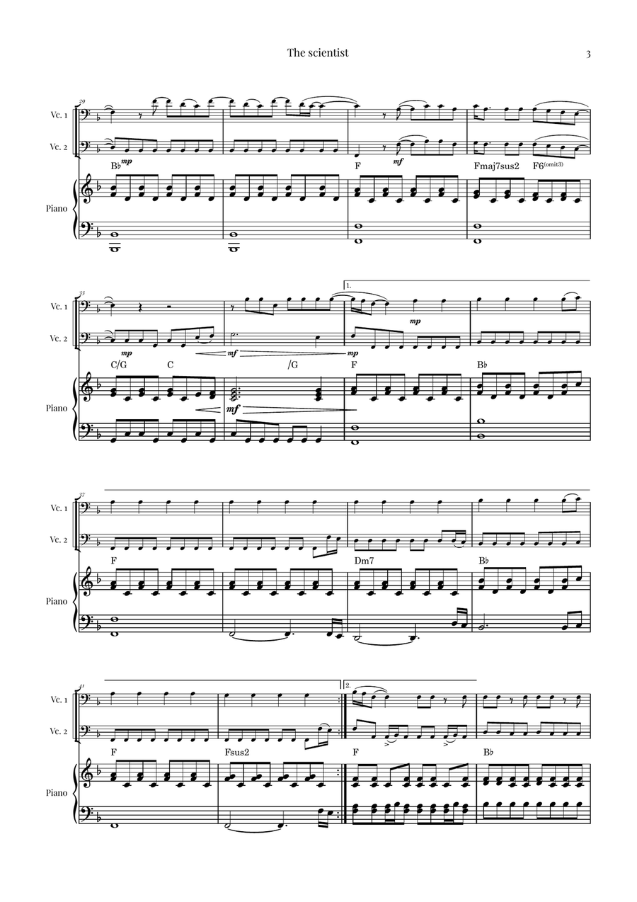 The Scientist String Duet scores gallery preview page 3
