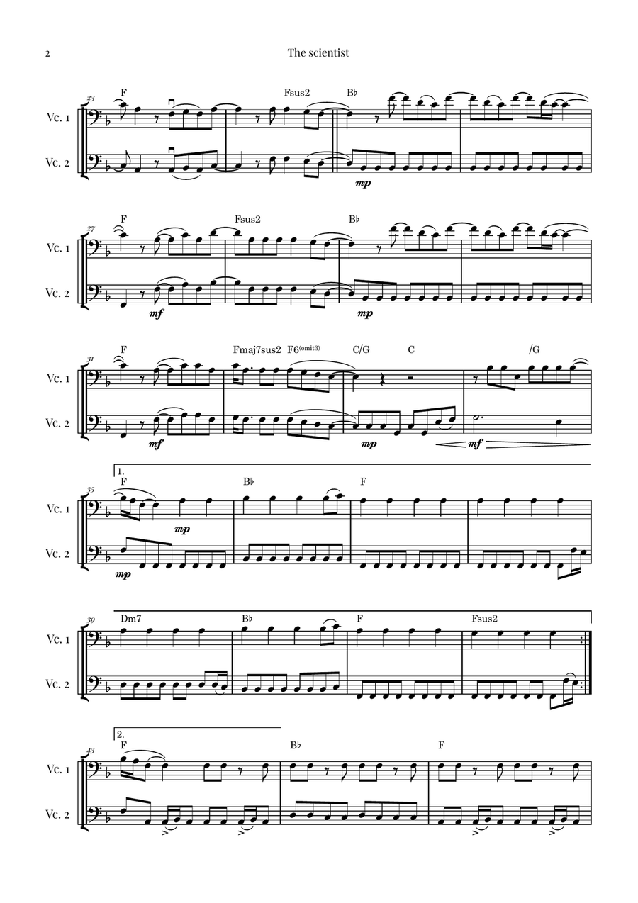 The Scientist String Duet scores gallery preview page 2