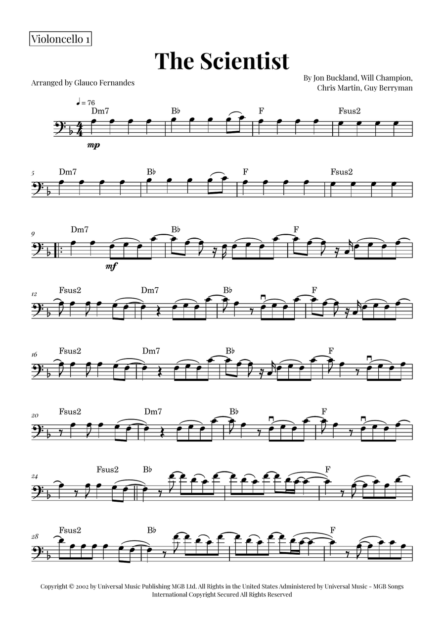 The Scientist String Duet scores gallery preview page 4