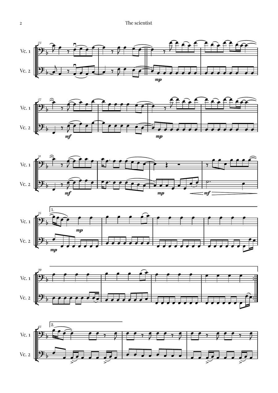 The Scientist String Duet scores gallery preview page 2