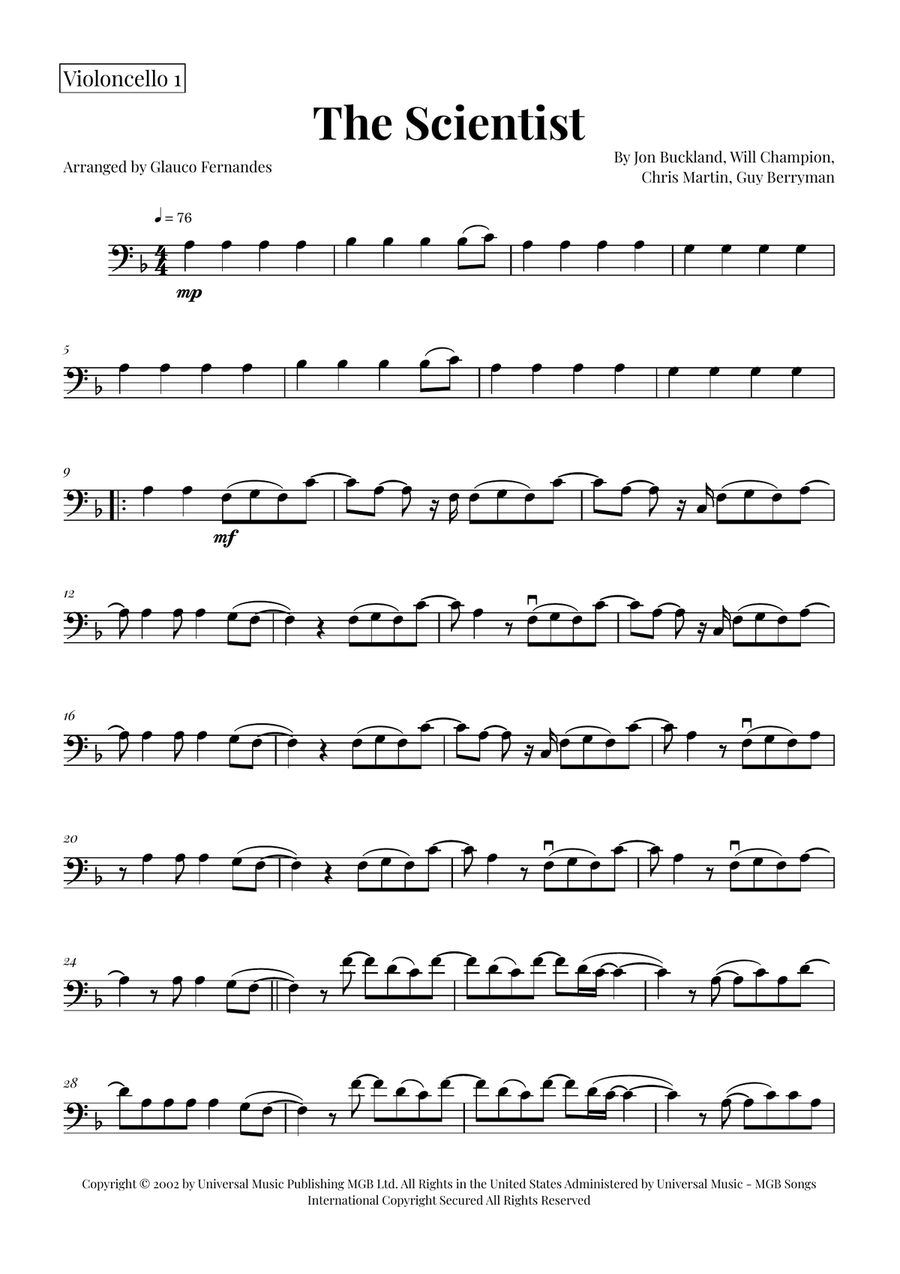 The Scientist String Duet scores gallery preview page 4