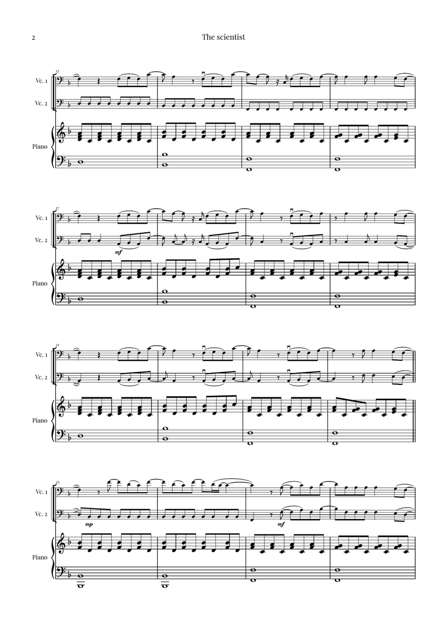 The Scientist String Duet scores gallery preview page 2