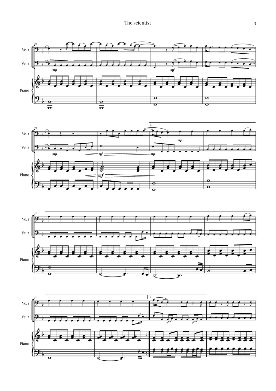 The Scientist String Duet scores gallery preview page 3