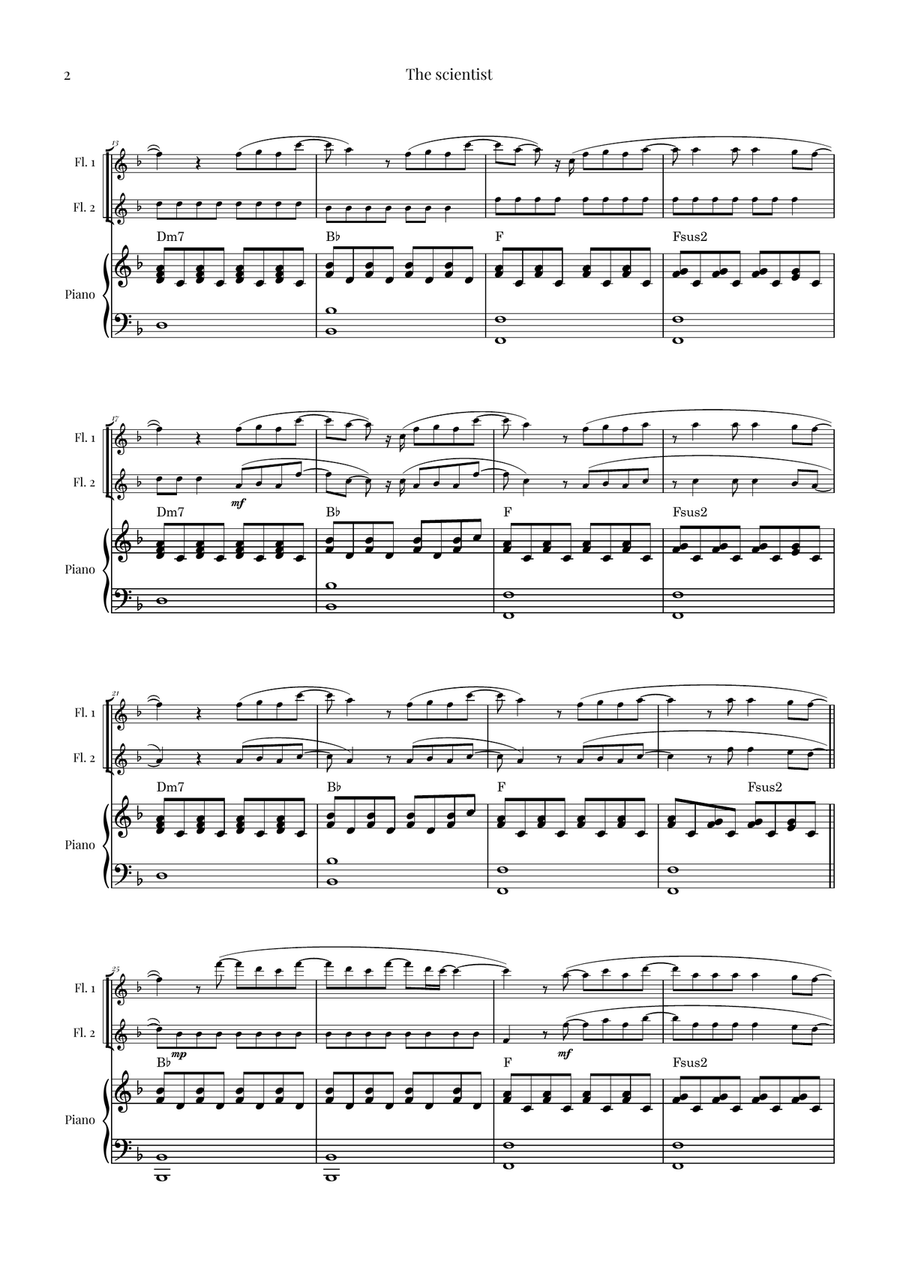 The Scientist Flute Duet scores gallery preview page 2