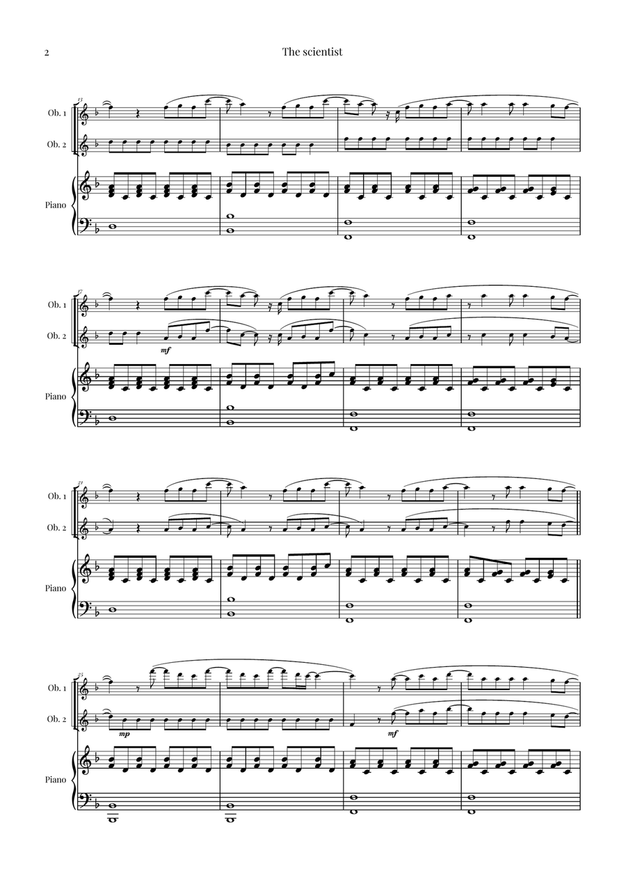 The Scientist Woodwind Duet scores gallery preview page 2