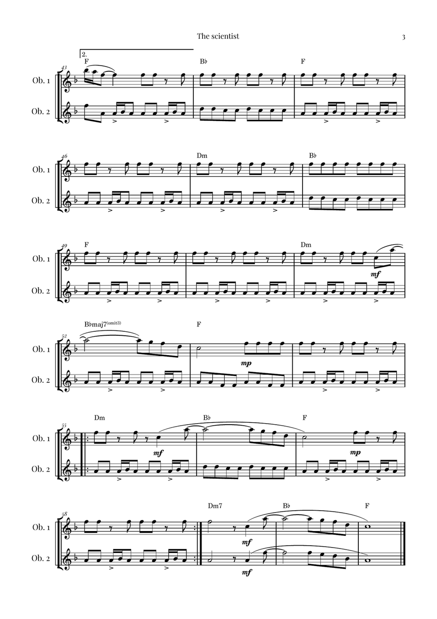 The Scientist Woodwind Duet scores gallery preview page 3