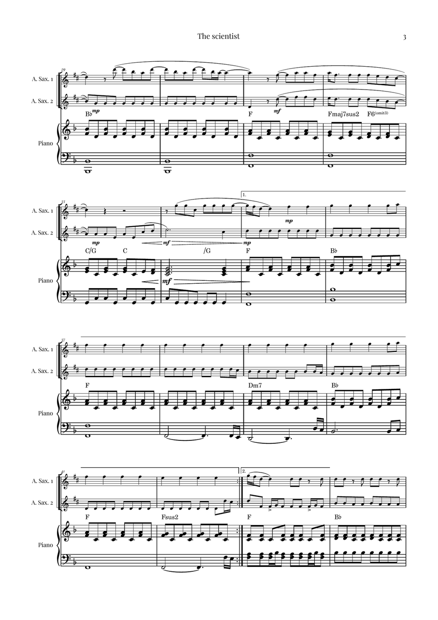 The Scientist Woodwind Duet scores gallery preview page 3