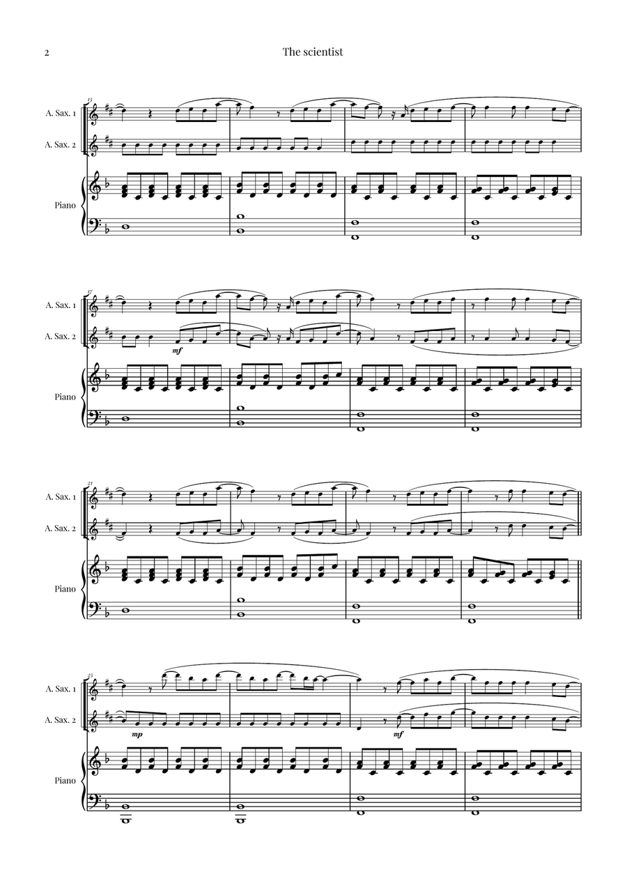 The Scientist Woodwind Duet scores gallery preview page 2