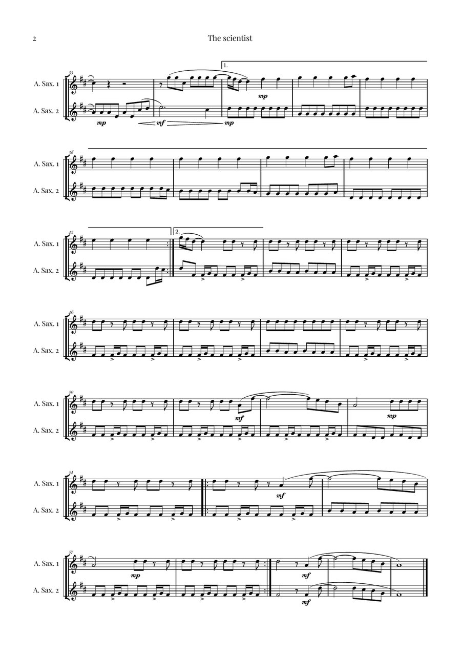 The Scientist Woodwind Duet scores gallery preview page 2