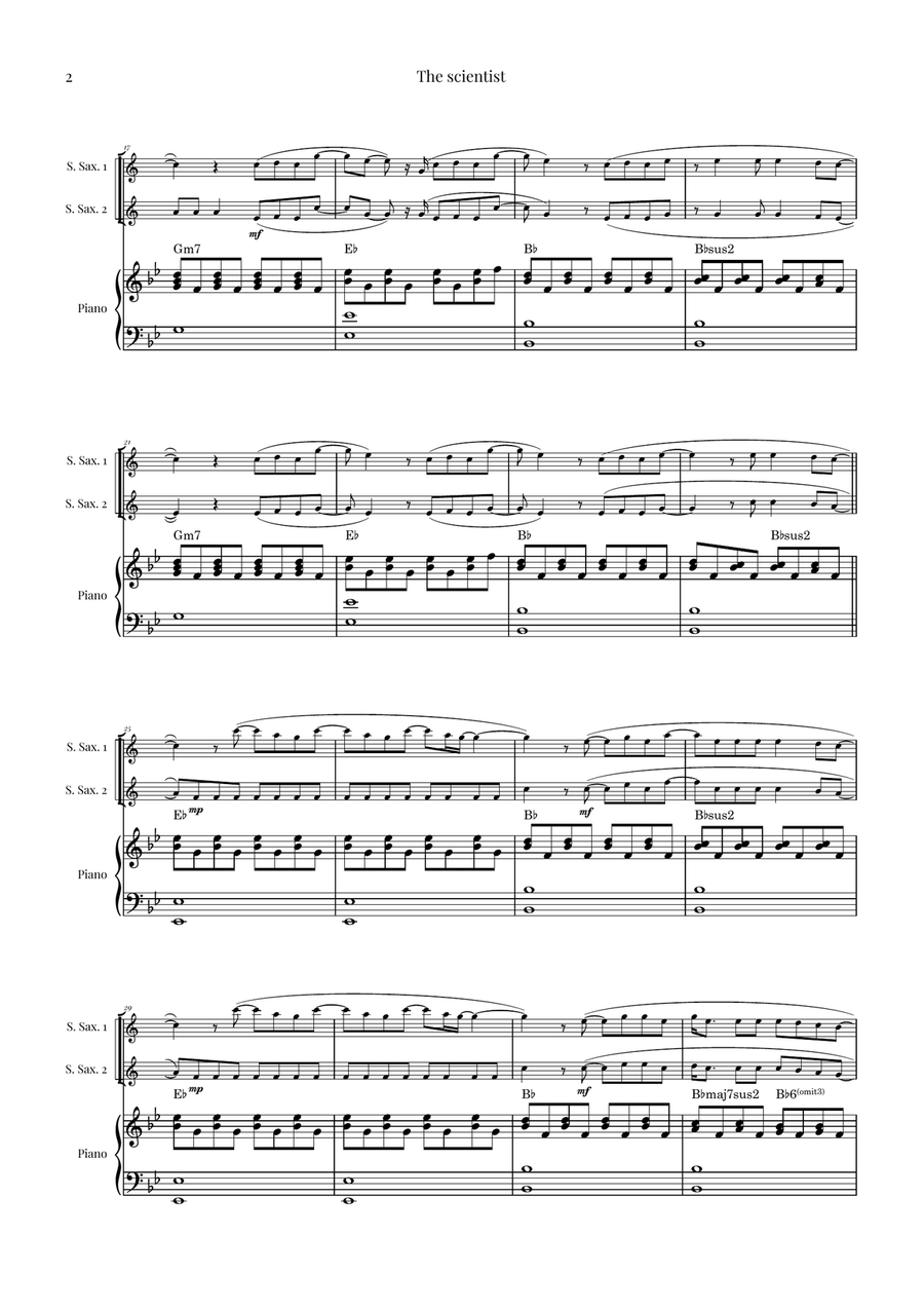 The Scientist Woodwind Duet scores gallery preview page 2