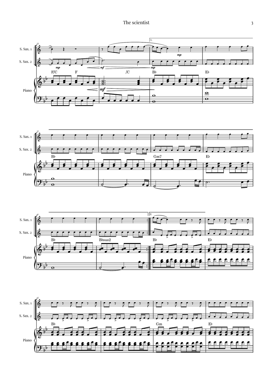 The Scientist Woodwind Duet scores gallery preview page 3