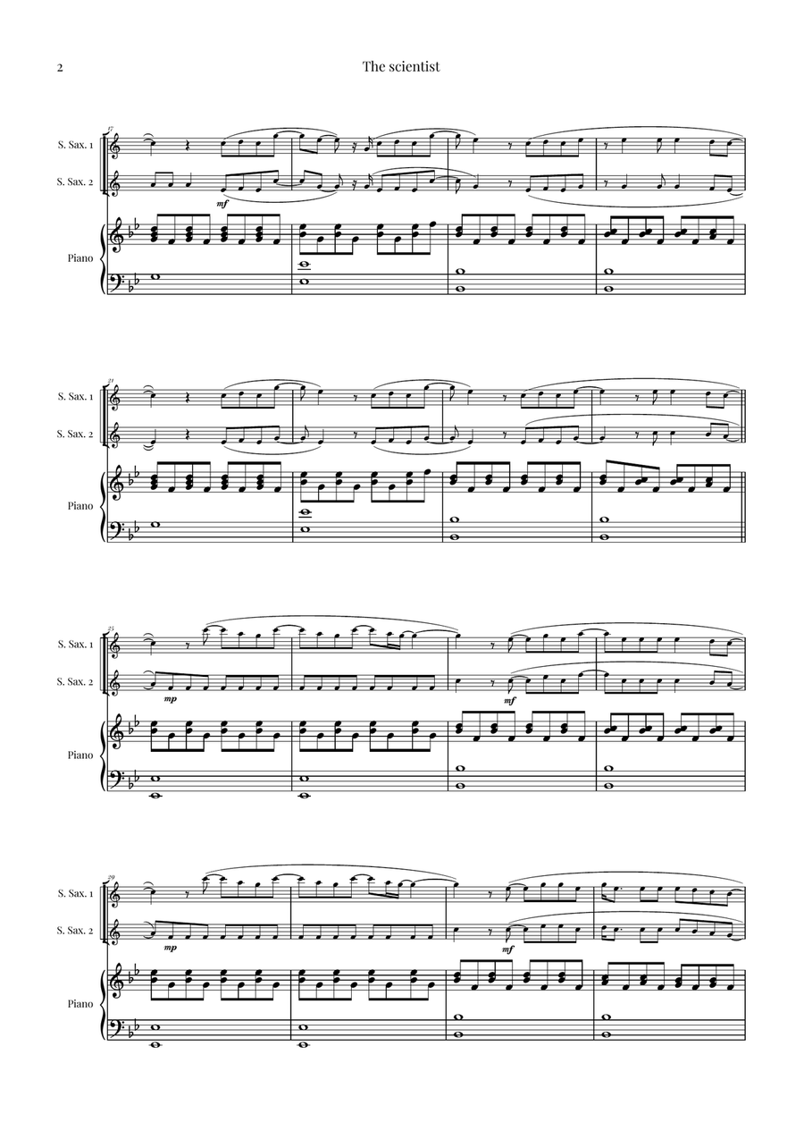 The Scientist Woodwind Duet scores gallery preview page 2