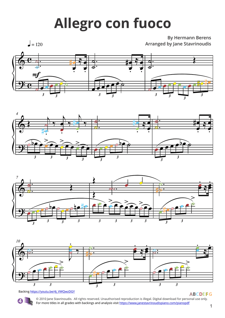 Allegro con fuoco Piano Solo scores gallery preview page 3
