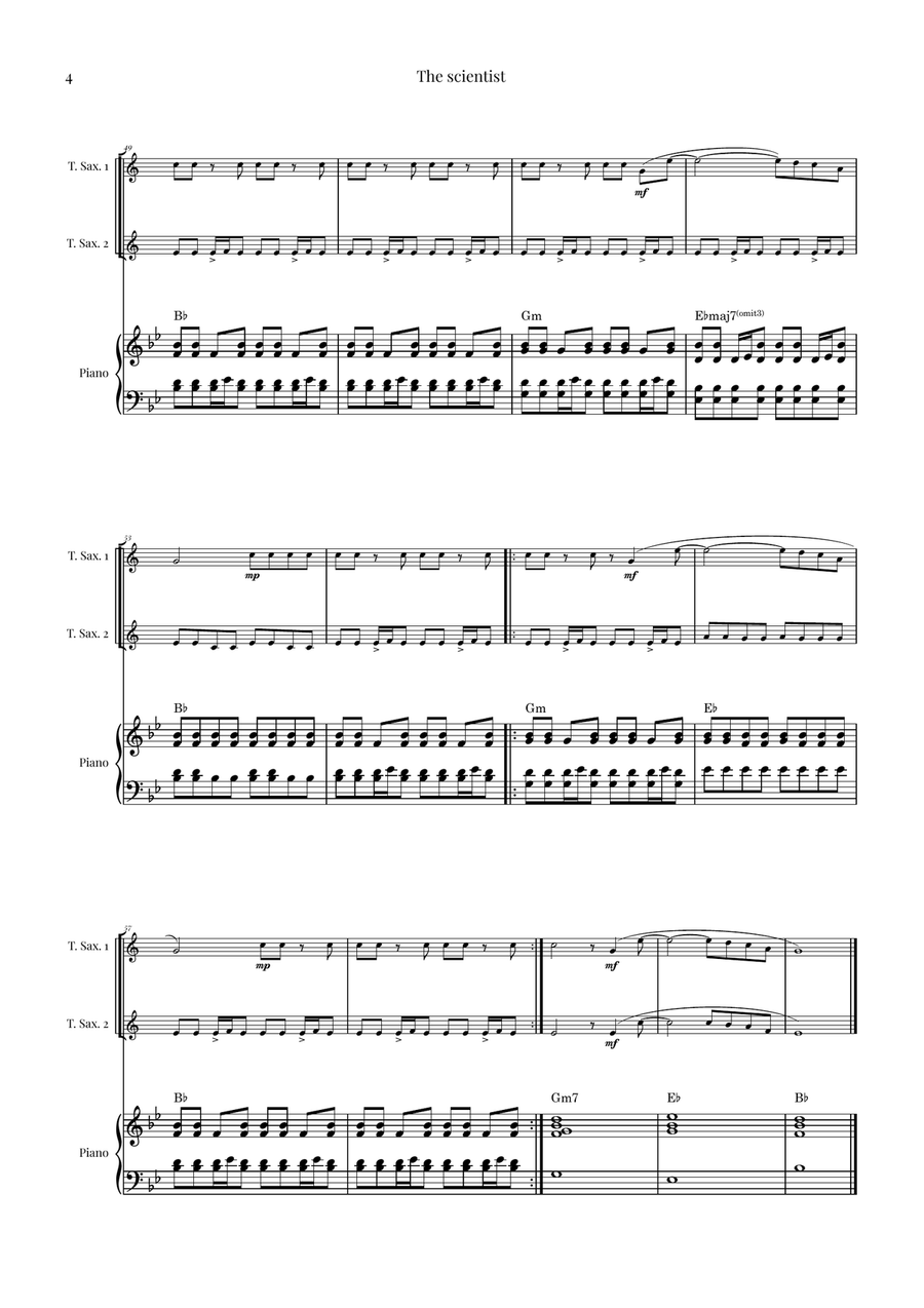 The Scientist Woodwind Duet scores gallery preview page 4