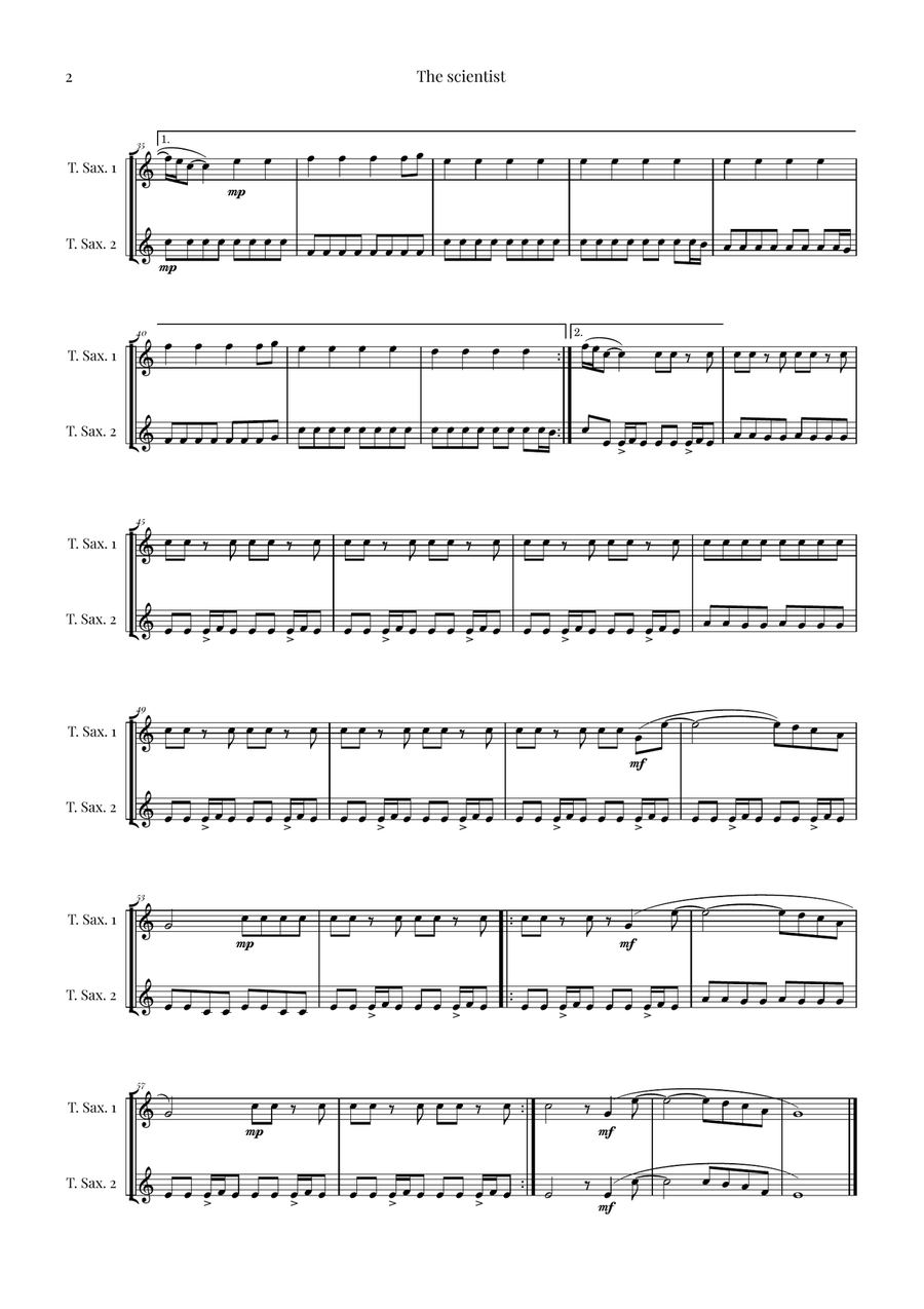 The Scientist Woodwind Duet scores gallery preview page 2