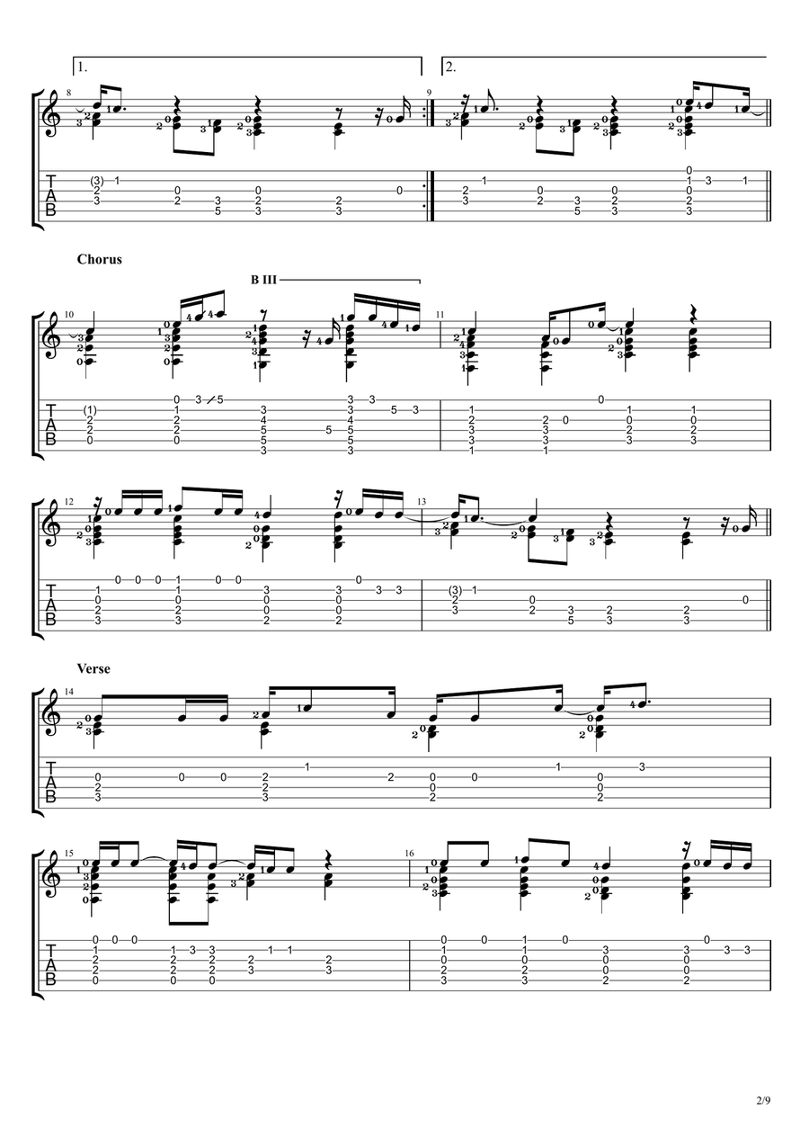 Let It Be Let It Be Guitar Tablature scores gallery preview page 2