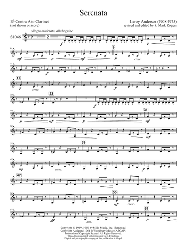 Serenata (arr. R. Mark Rogers) - Eb Contra Alto Clarinet