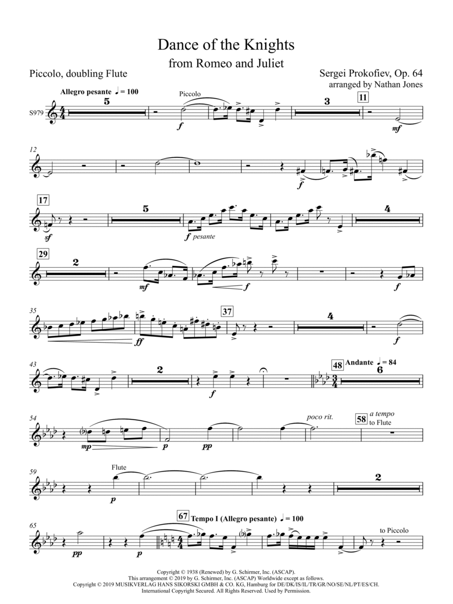 Dance of the Knights (from Romeo and Juliet) - Piccolo Concert Band scores gallery preview page 1