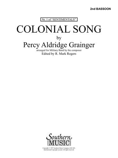 Colonial Song - Bassoon 2