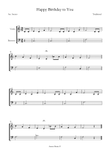 happy birthday to you easy violin and Bassoon sheet music mini preview