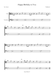happy birthday to you easy Viola and Trombone sheet music mini preview