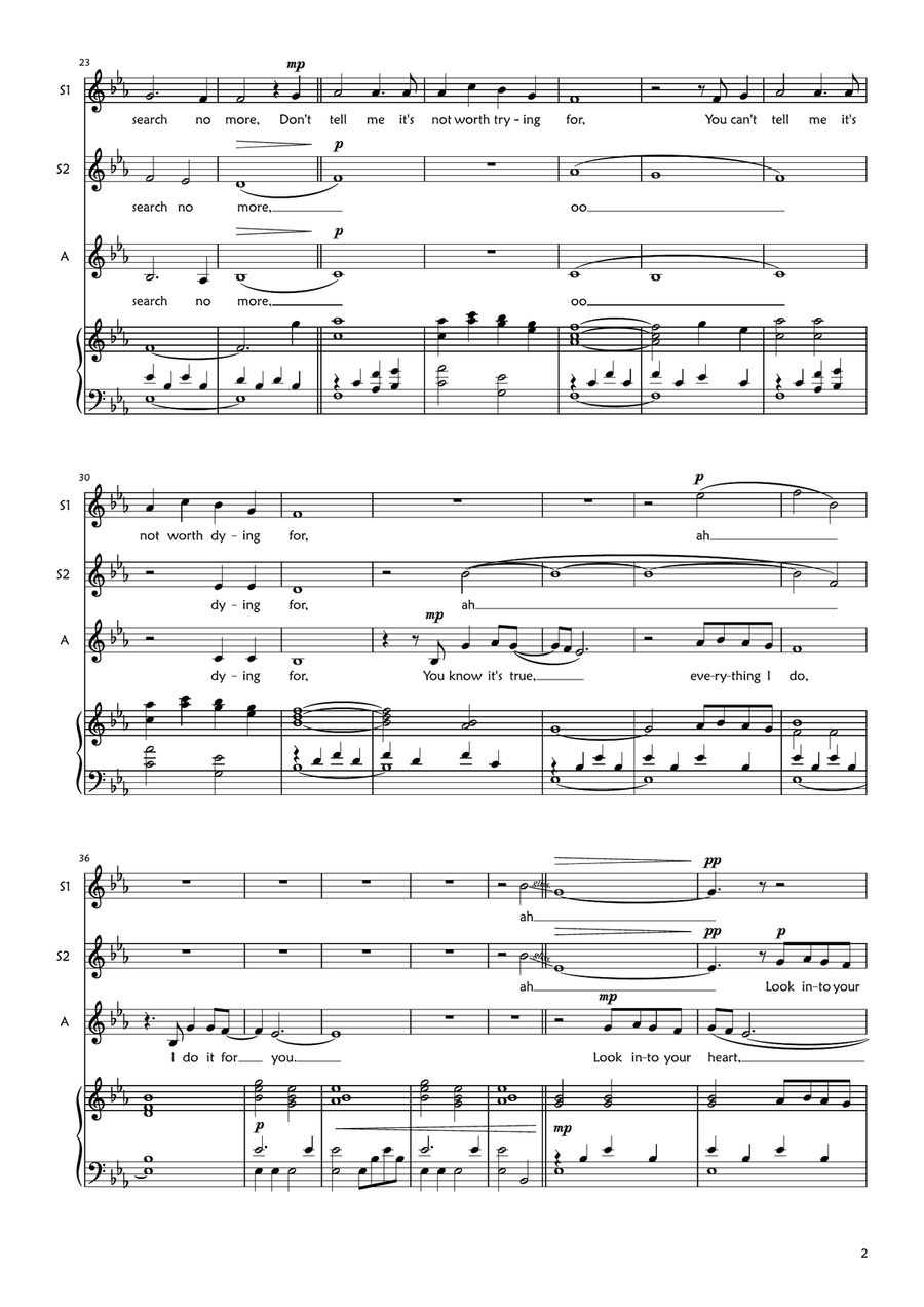(Everything I Do) I Do It For You SSA scores gallery preview page 2