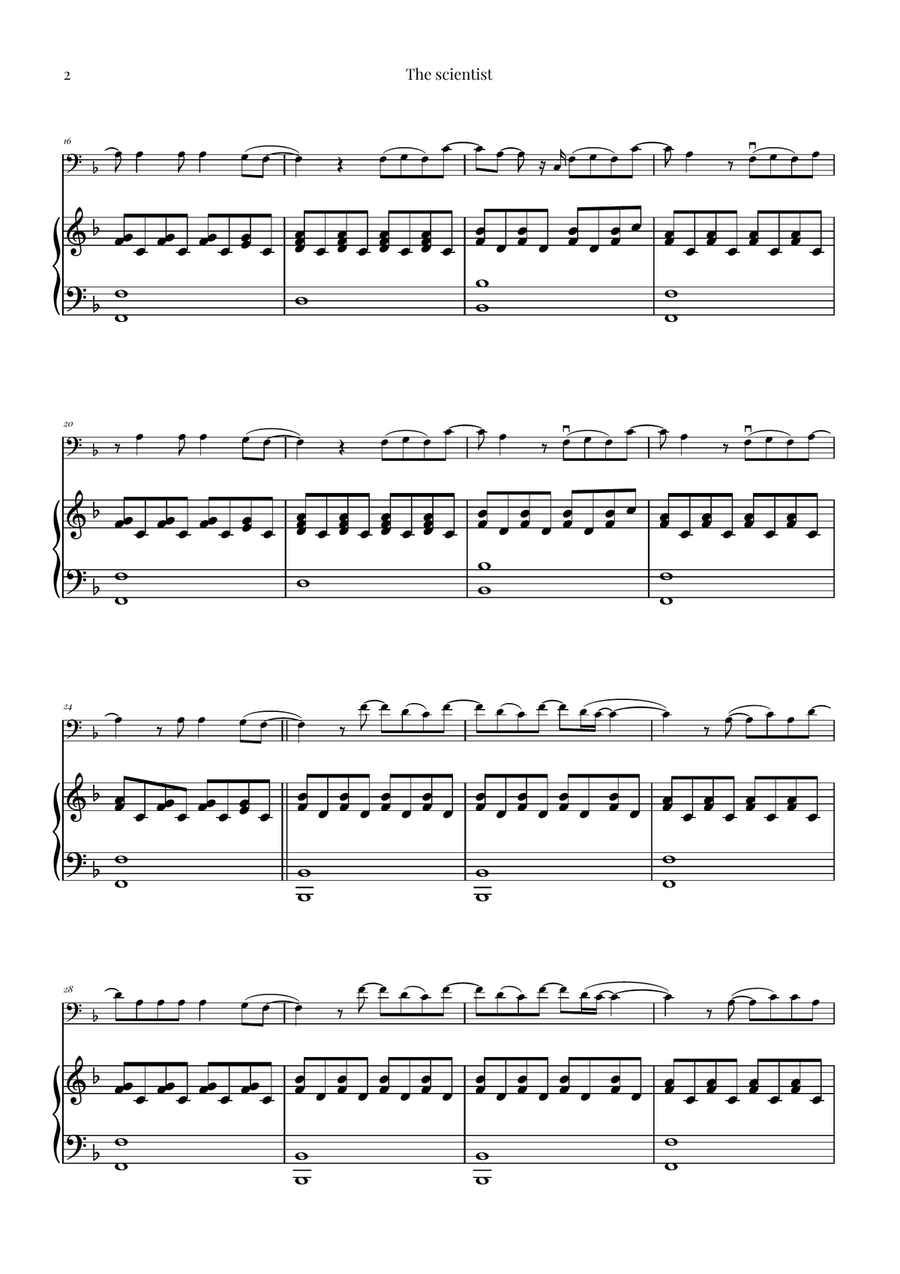 The Scientist Piano scores gallery preview page 2