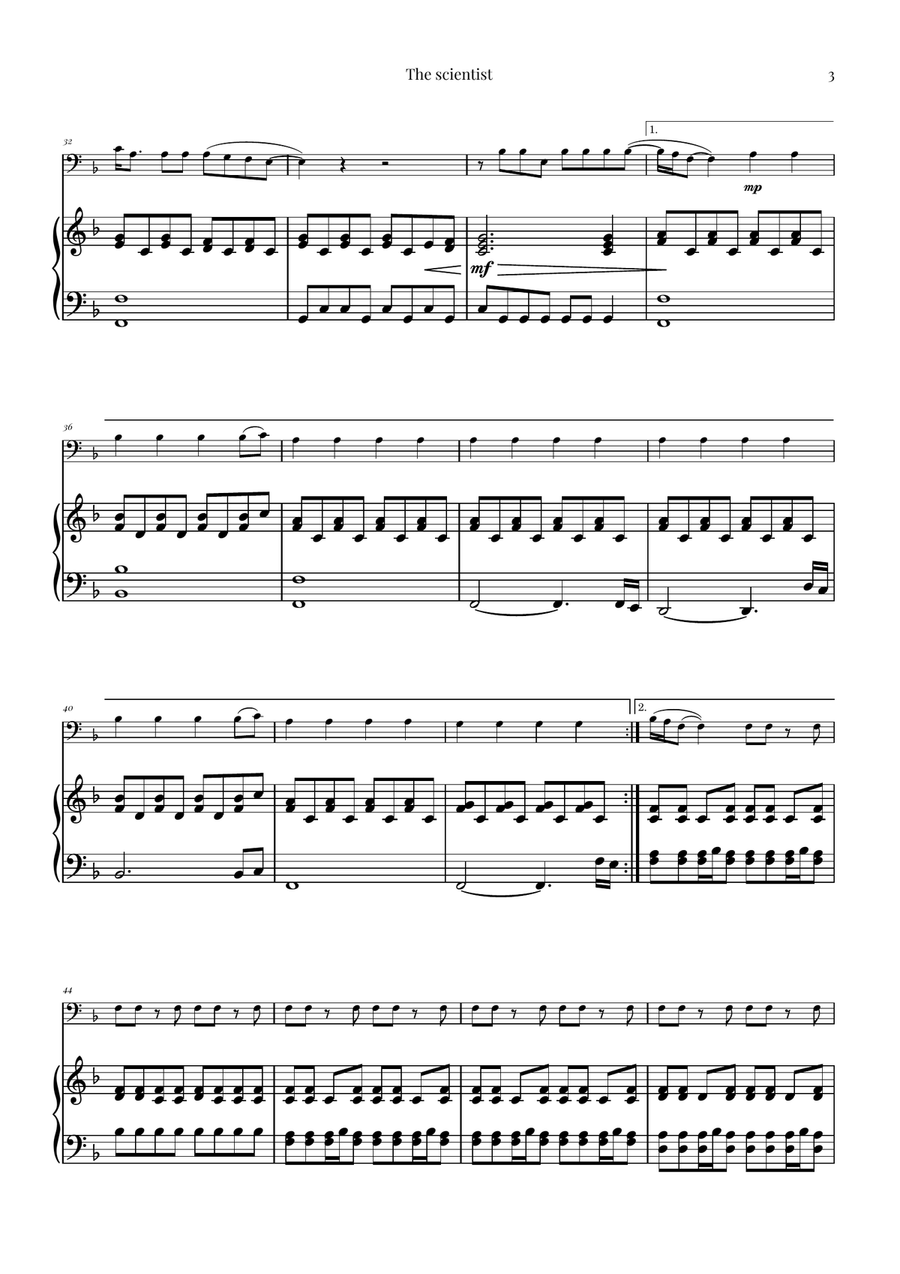 The Scientist Piano scores gallery preview page 3