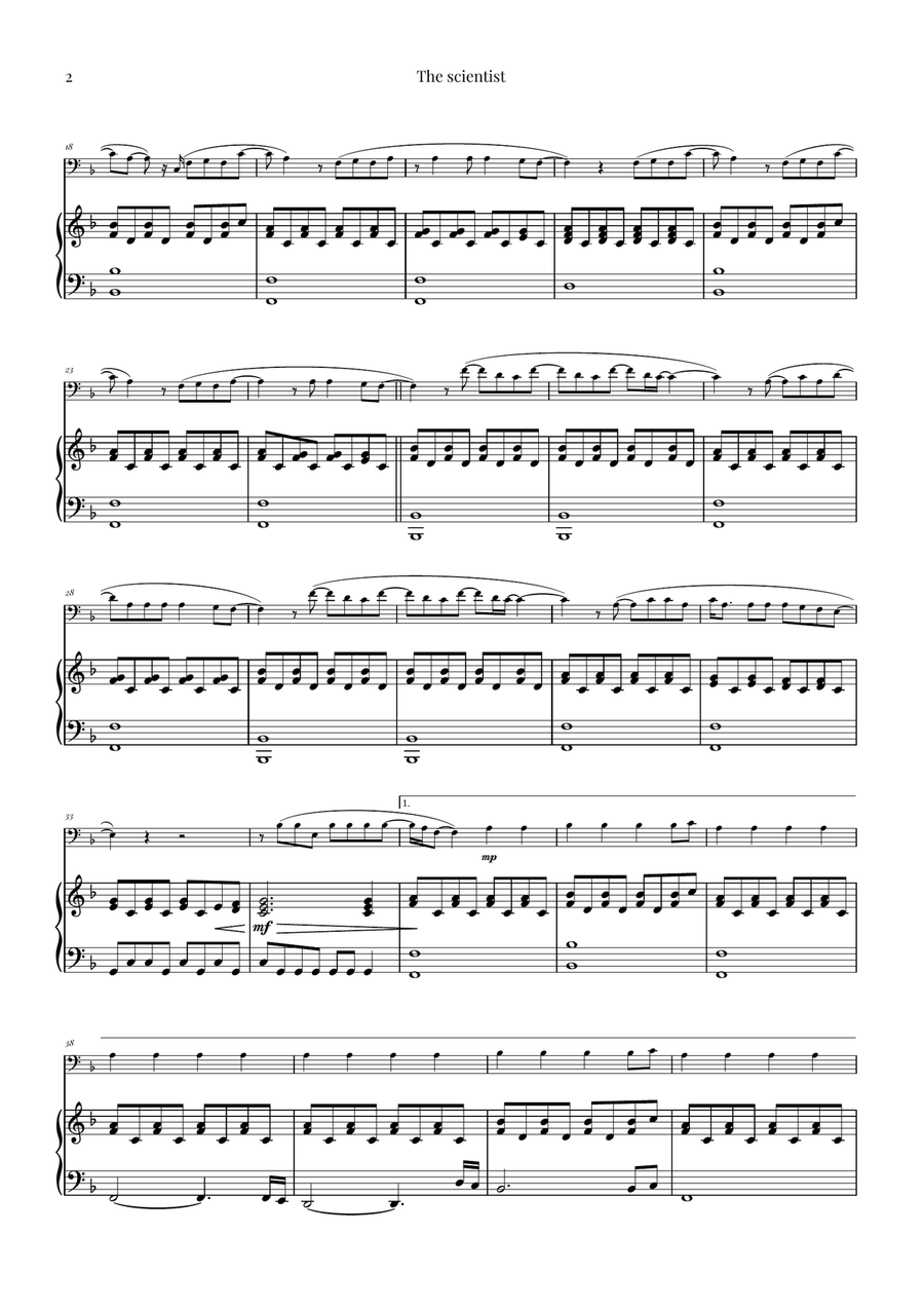 The Scientist Piano scores gallery preview page 2