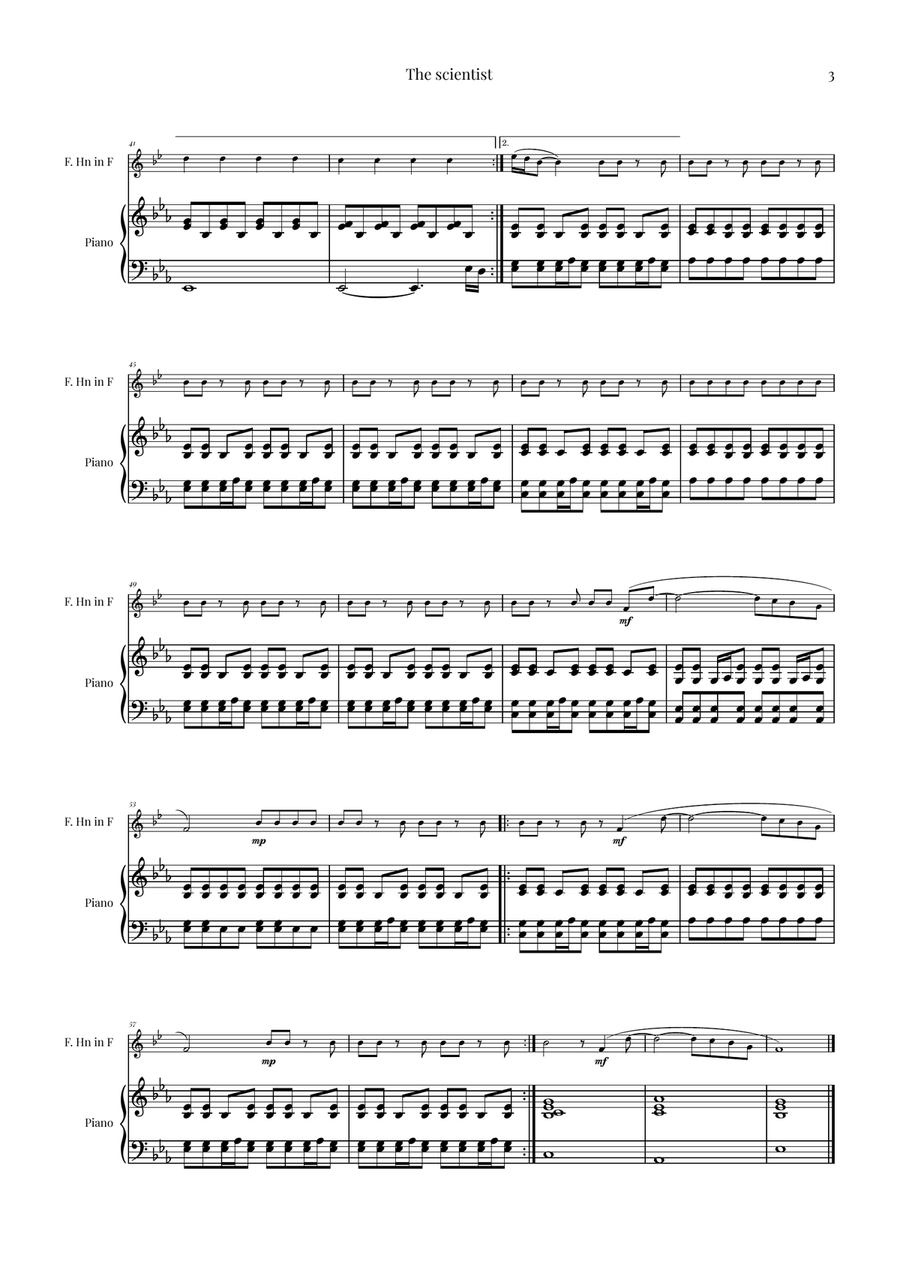 The Scientist Piano scores gallery preview page 3