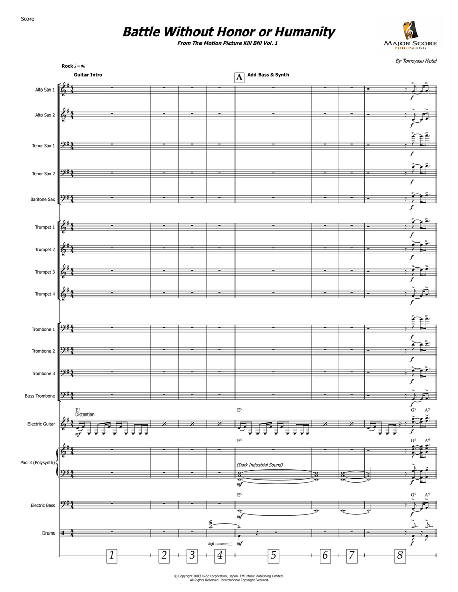 Battle Without Honor Or Humanity Jazz Ensemble scores gallery preview page 2