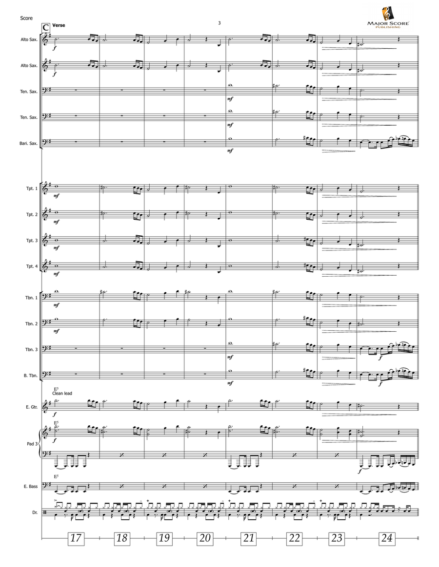 Battle Without Honor Or Humanity Jazz Ensemble scores gallery preview page 4