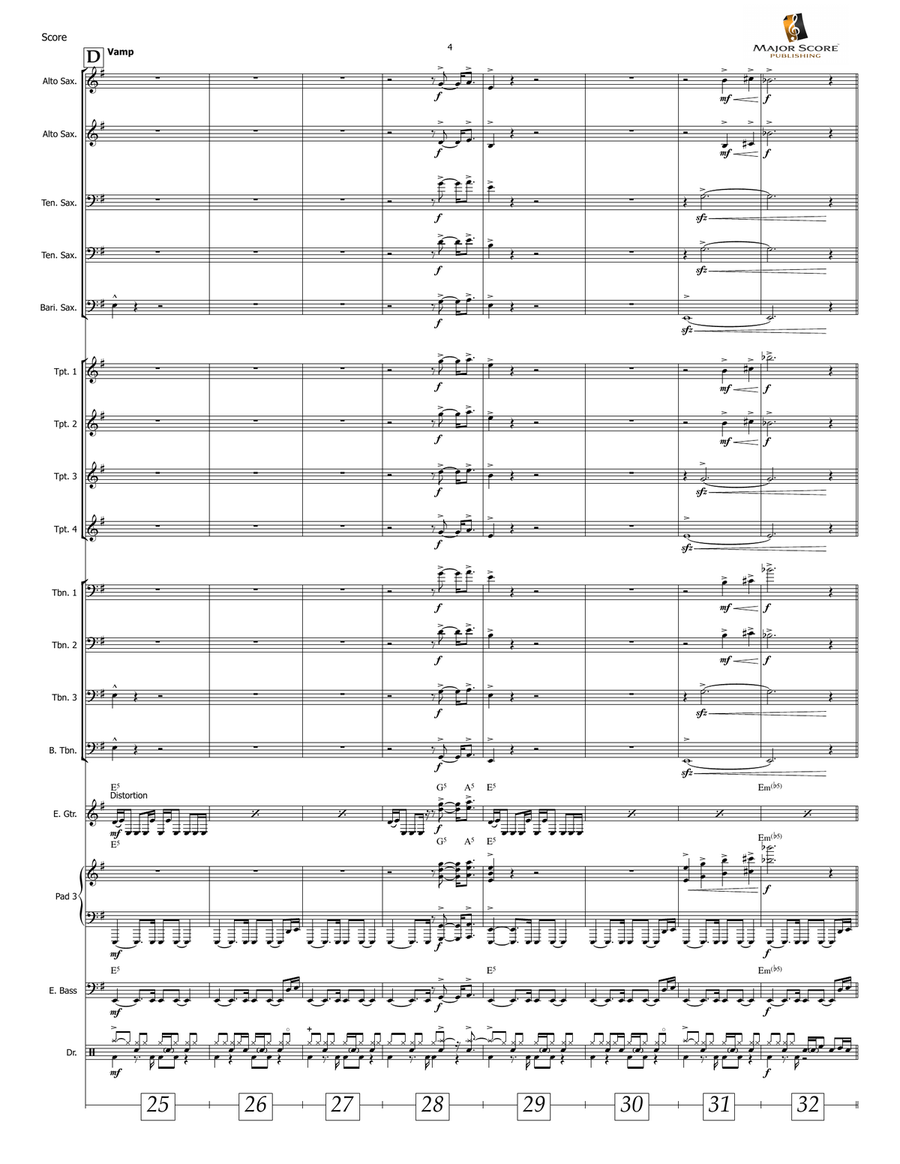 Battle Without Honor Or Humanity Jazz Ensemble scores gallery preview page 5