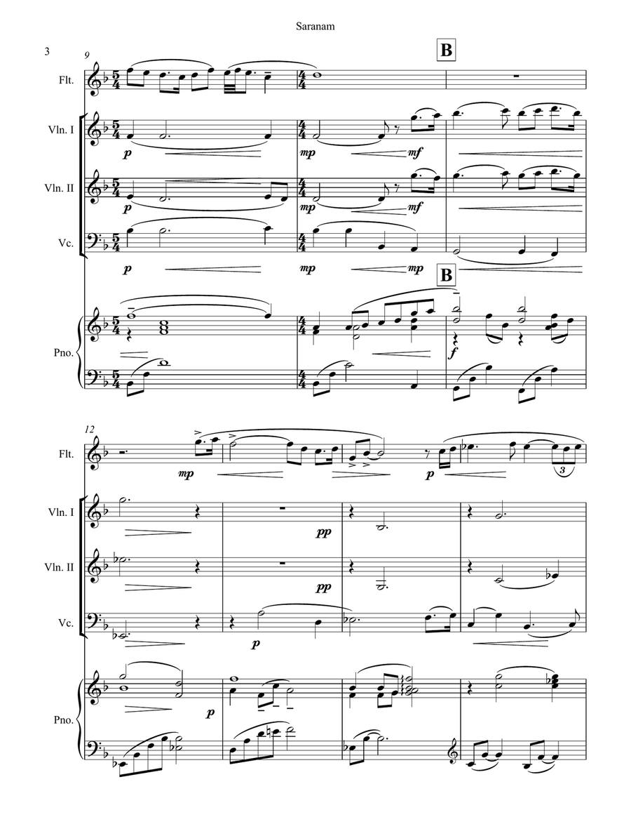 Saranam Chamber Music scores gallery preview page 4