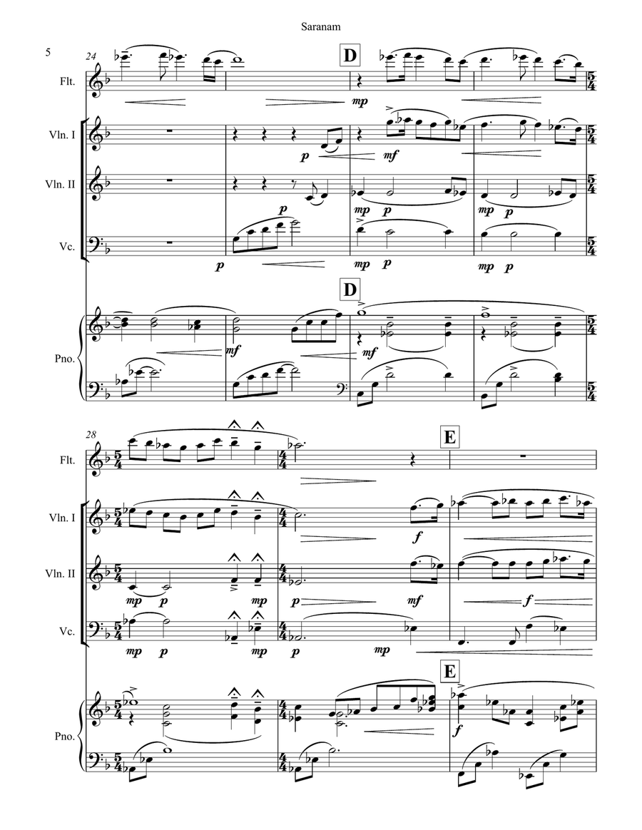 Saranam Chamber Music scores gallery preview page 6