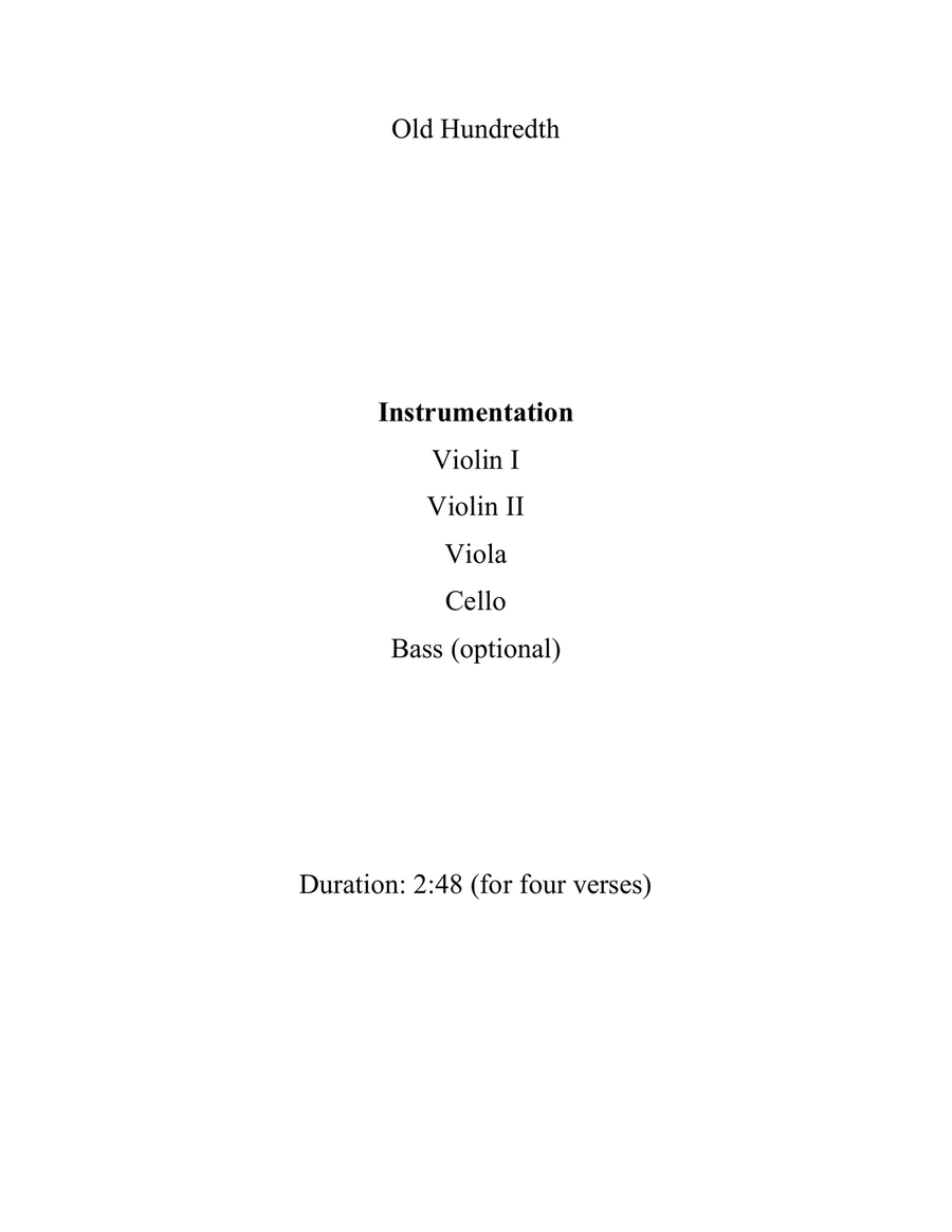 Old Hundredth Old Hundredth String Orchestra scores gallery preview page 2