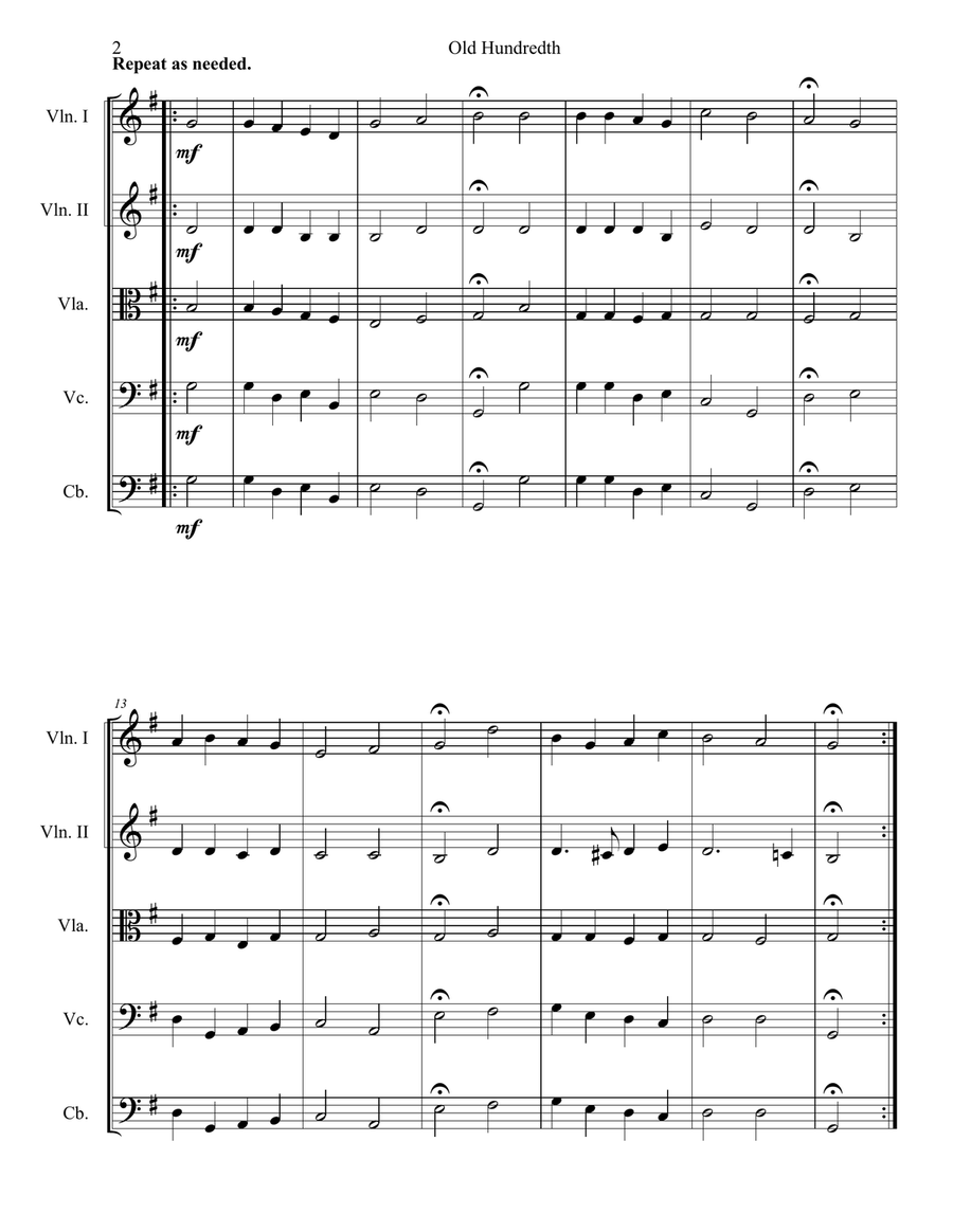 Old Hundredth Old Hundredth String Orchestra scores gallery preview page 4