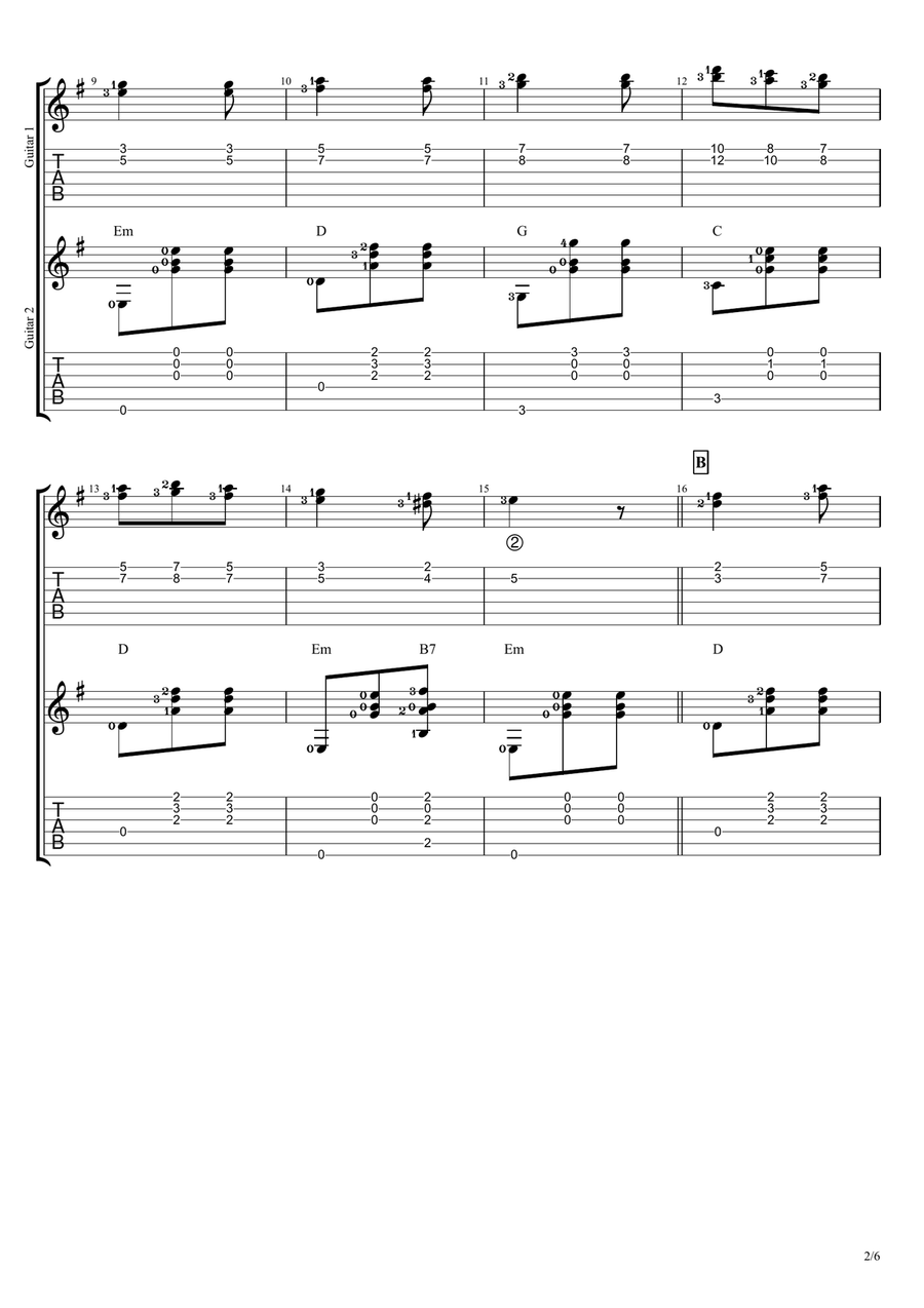 We Three Kings of Orient Are Guitar Ensemble scores gallery preview page 2
