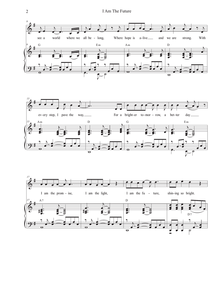 I Am The Future (Unison choir) Unison Choir scores gallery preview page 2