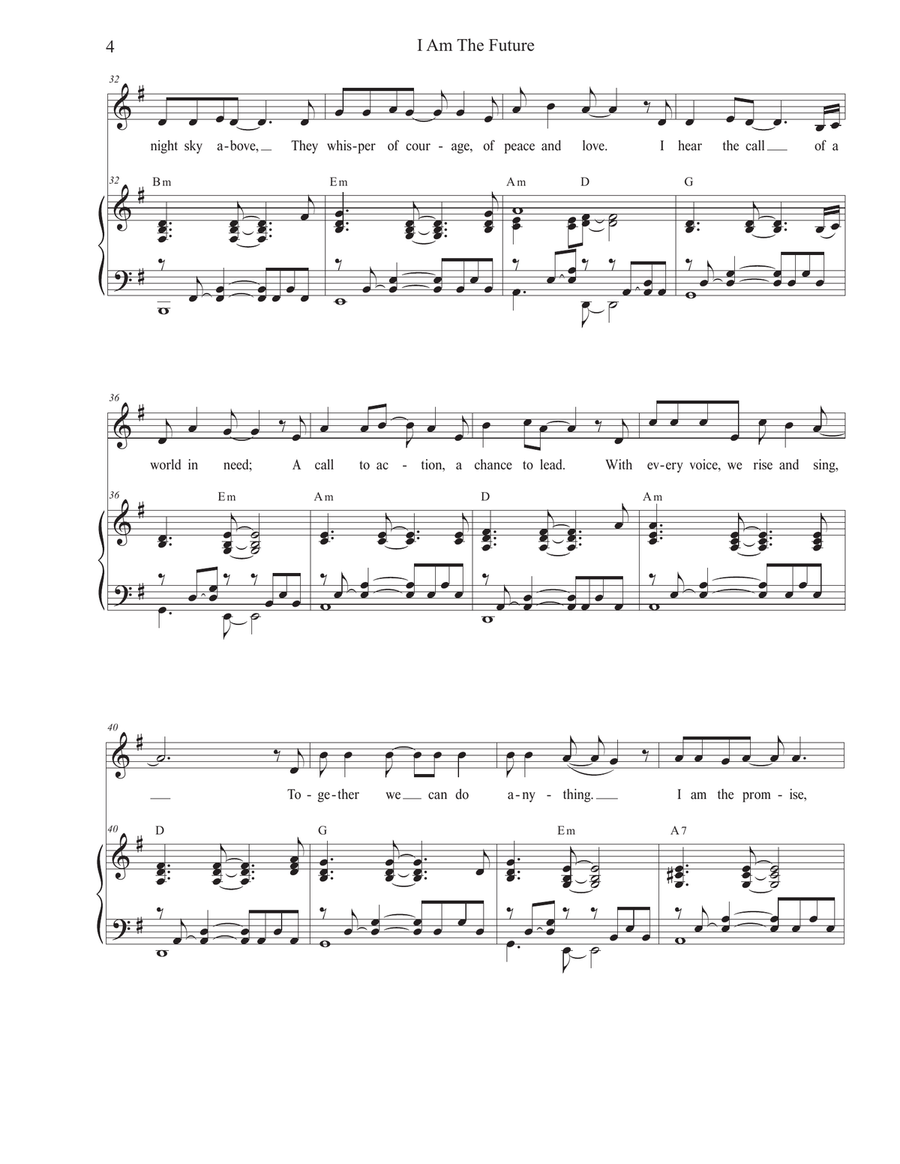 I Am The Future (Unison choir) Unison Choir scores gallery preview page 4