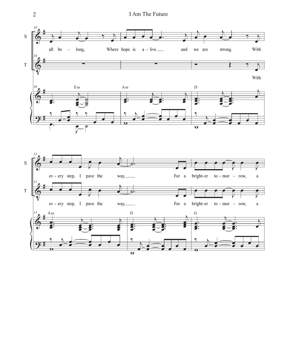 I Am The Future (Duet for Soprano and Tenor solo) Tenor Voice scores gallery preview page 2