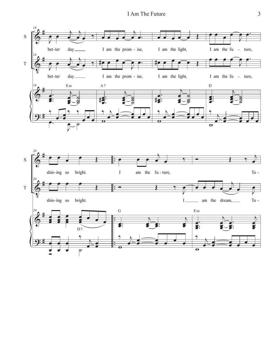 I Am The Future (Duet for Soprano and Tenor solo) Tenor Voice scores gallery preview page 3