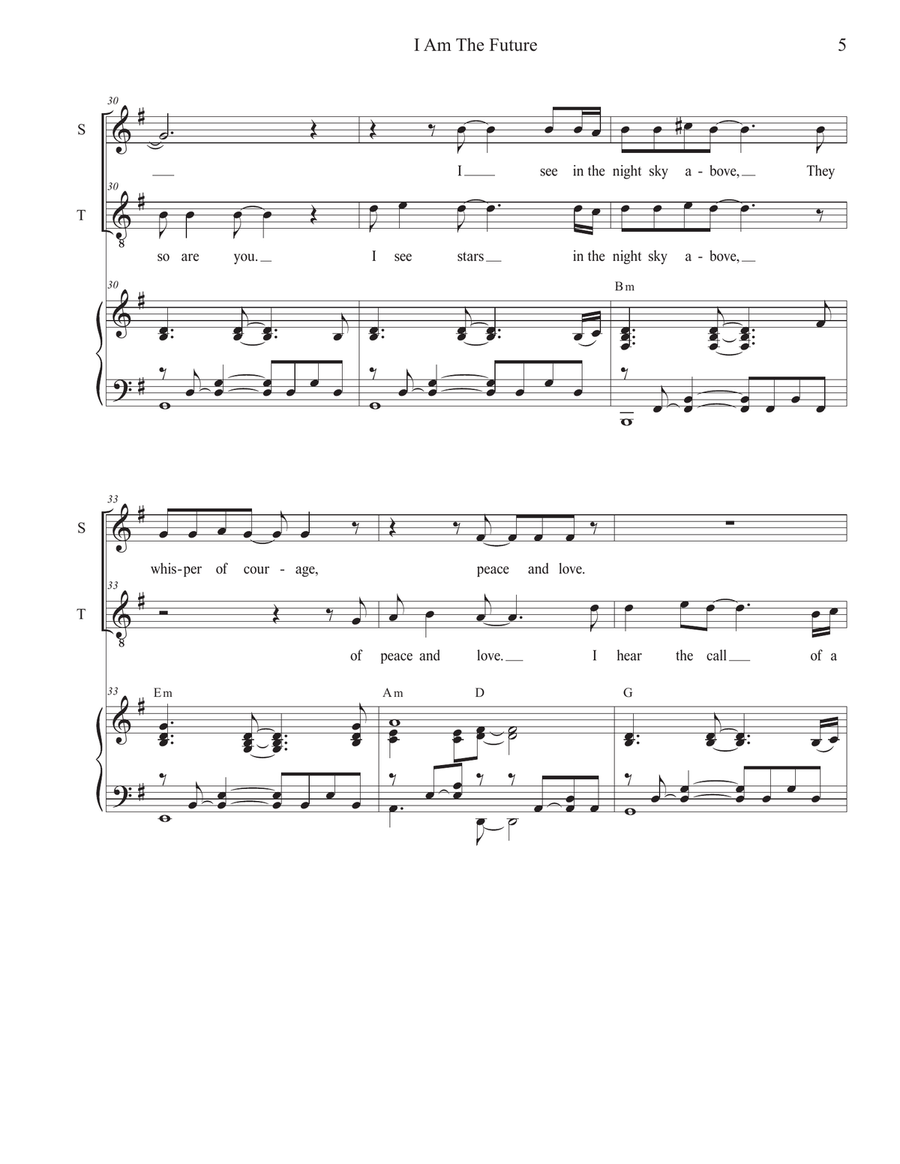 I Am The Future (Duet for Soprano and Tenor solo) Tenor Voice scores gallery preview page 5