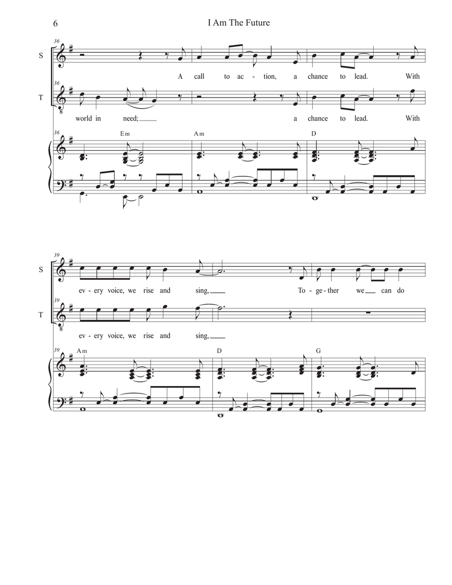 I Am The Future (Duet for Soprano and Tenor solo) Tenor Voice scores gallery preview page 6