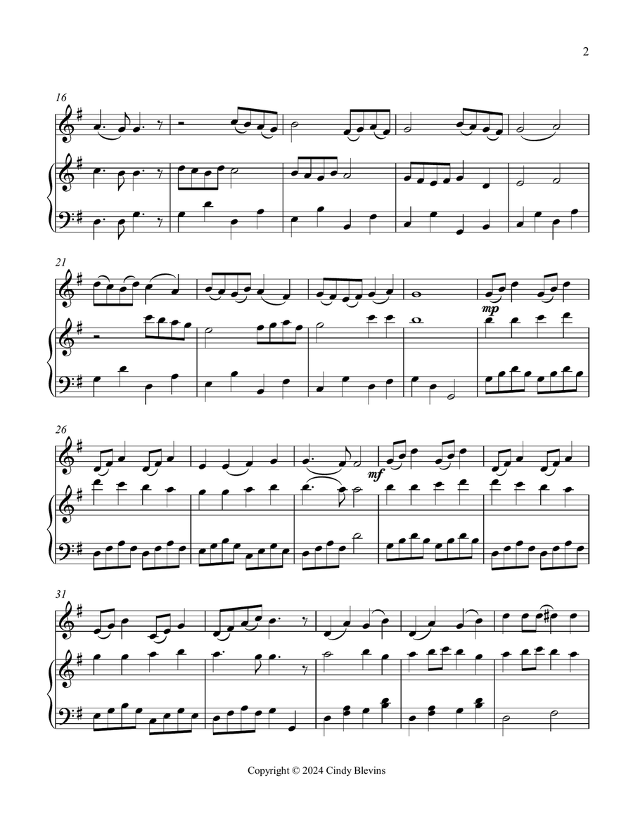 Joyful, Joyful, We Adore Thee, for Piano and Violin String Duet scores gallery preview page 3