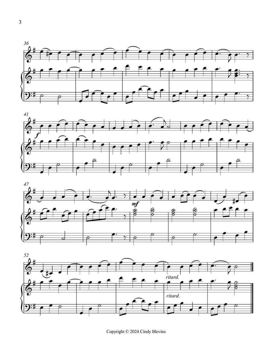 Joyful, Joyful, We Adore Thee, for Piano and Violin String Duet scores gallery preview page 4
