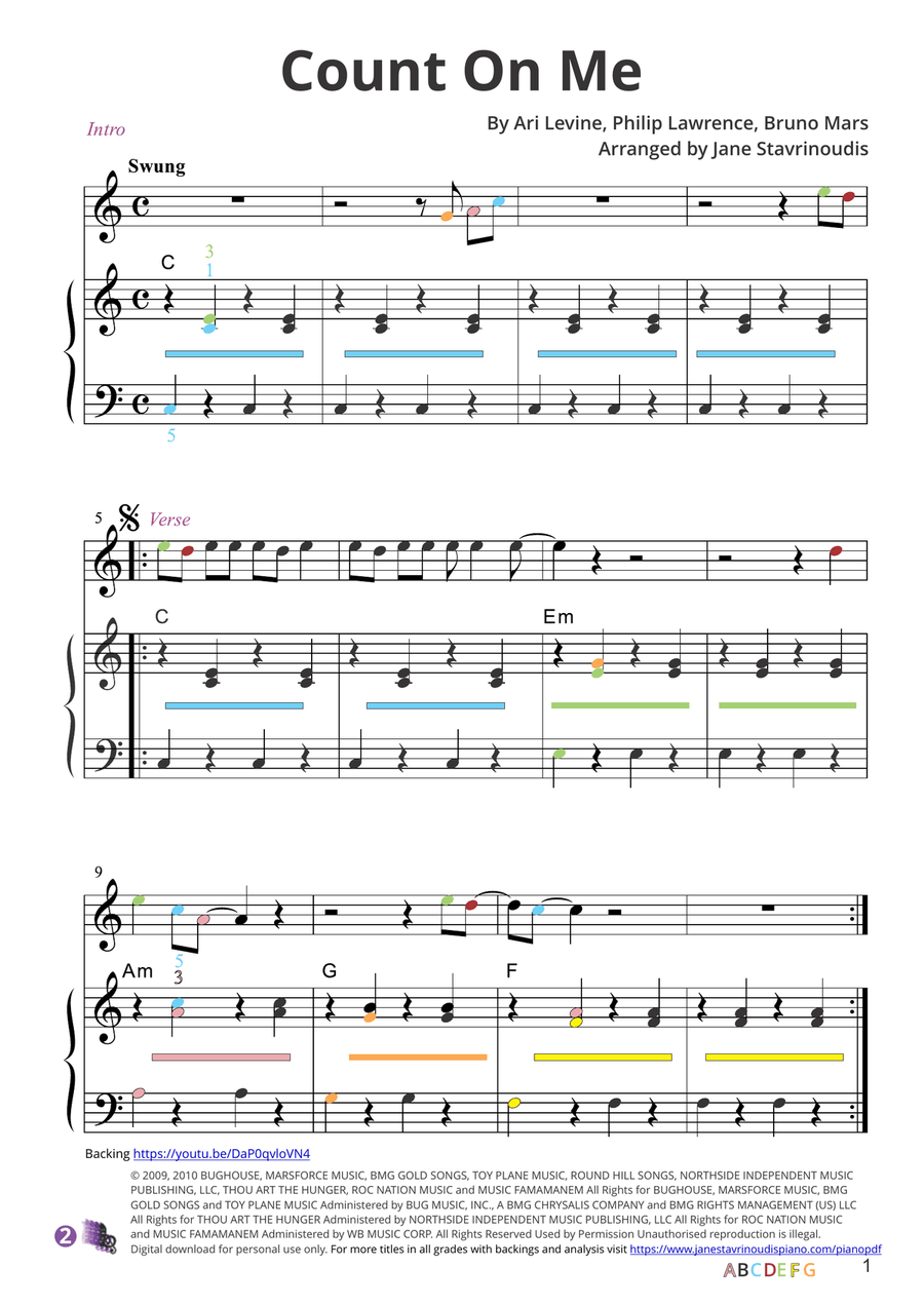 Count On Me Piano scores gallery preview page 5