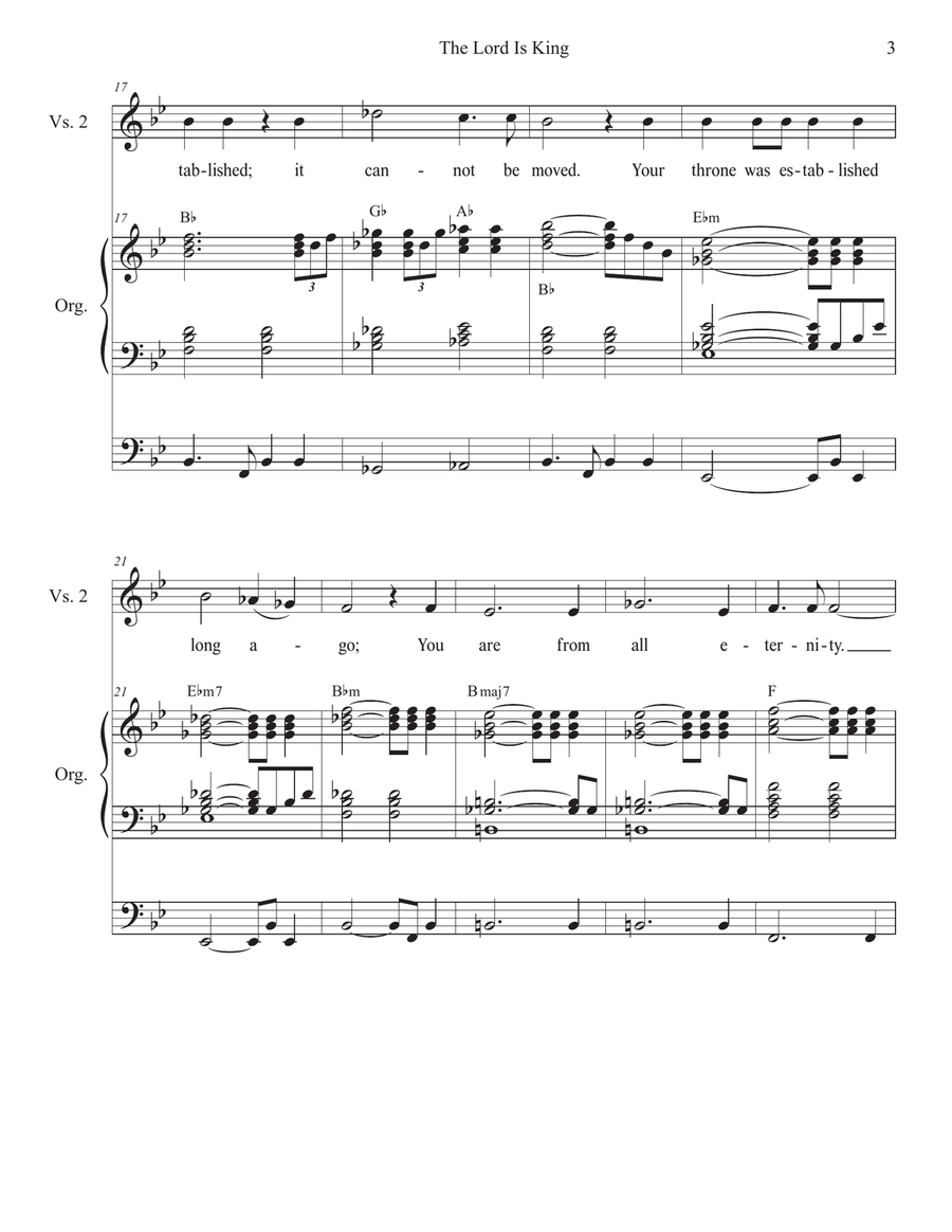 The Lord Is King (Psalm 93) (2-part choir - (TB) TB scores gallery preview page 3