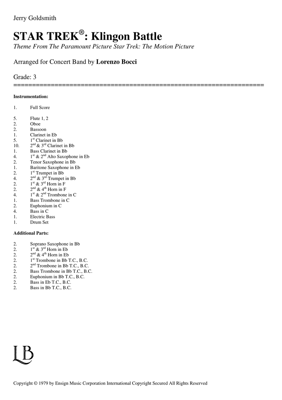 Klingon Battle Concert Band scores gallery preview page 2