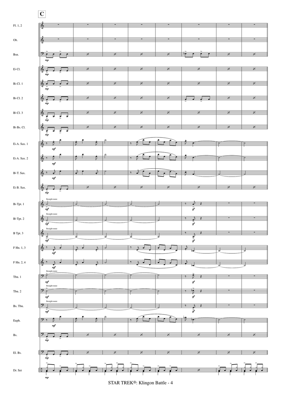 Klingon Battle Concert Band scores gallery preview page 6